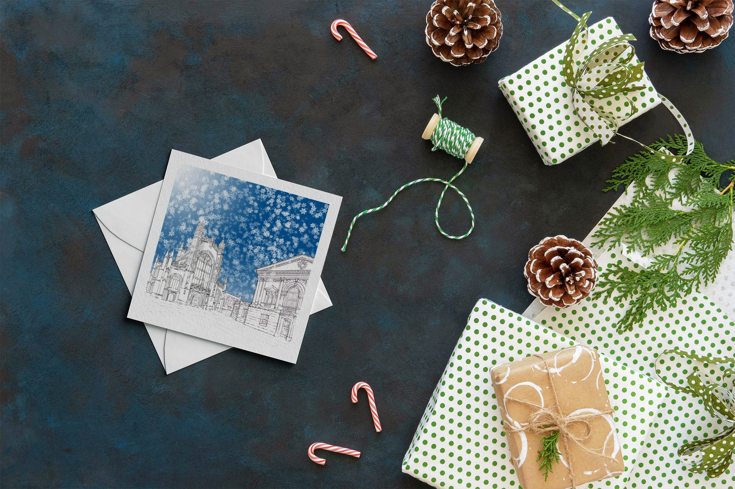 Bath Architecture Christmas Card - Abbey Square