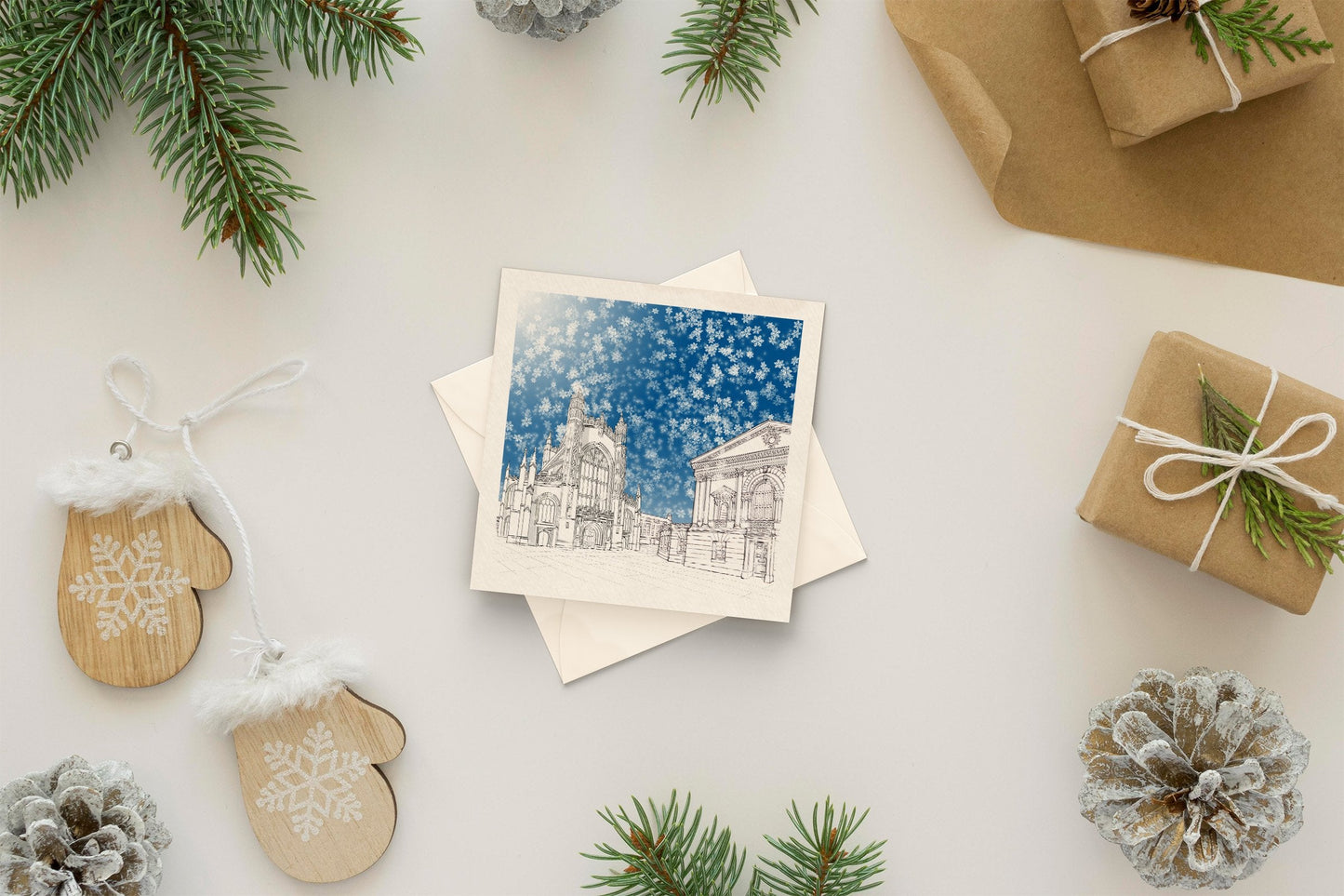 Architectural holiday card - Abbey Square, Bath