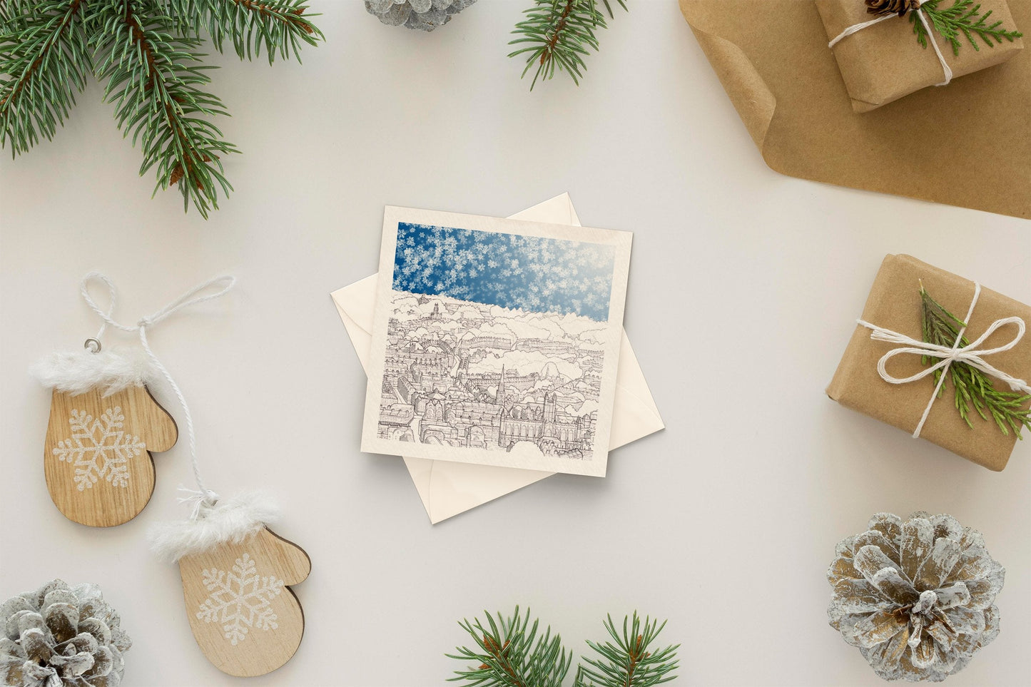 Architectural holiday card - Aerial View of Bath