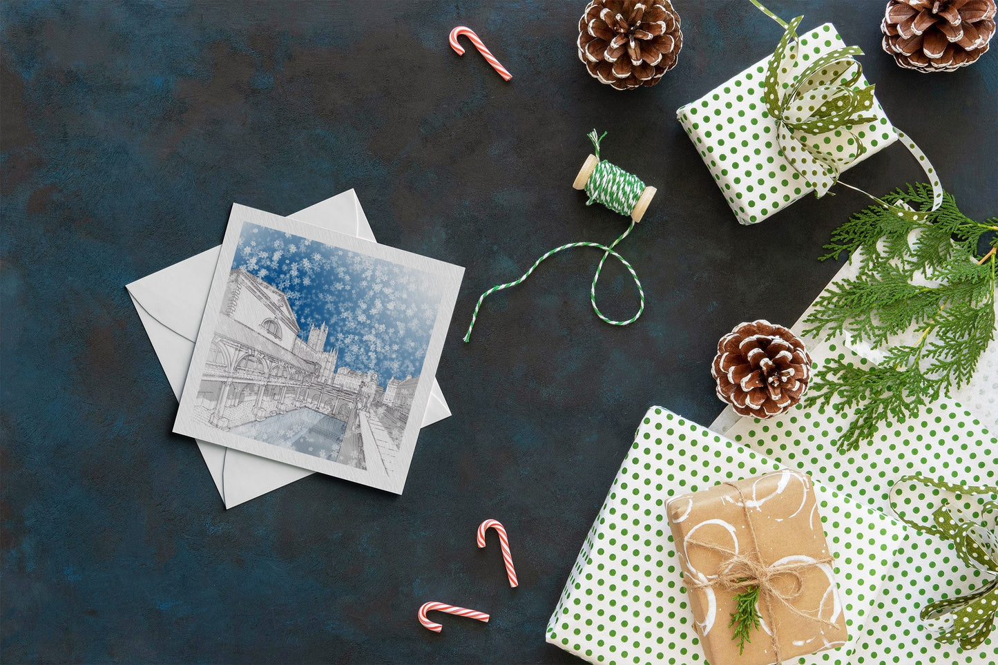Bath Architecture Christmas Card - Roman Baths