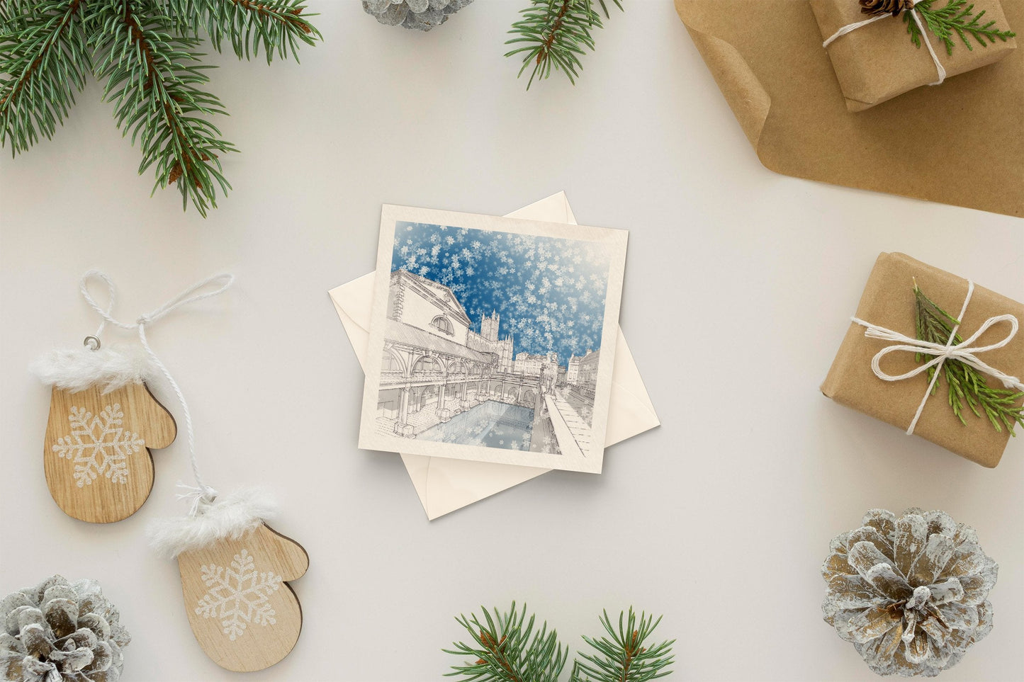 Architectural holiday card - Roman Baths, Bath