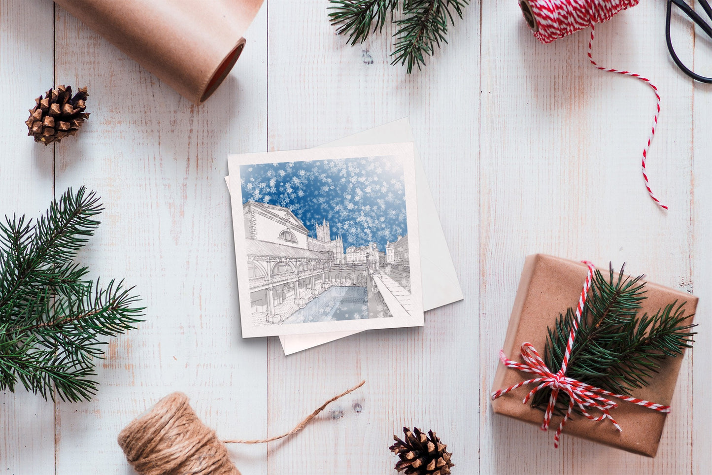 Christmas greeting card - Roman Baths, Bath