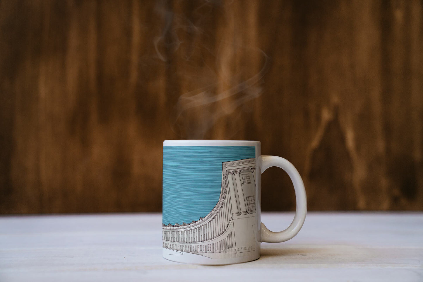 Royal Crescent, Bath - Ceramic Mug - Blue