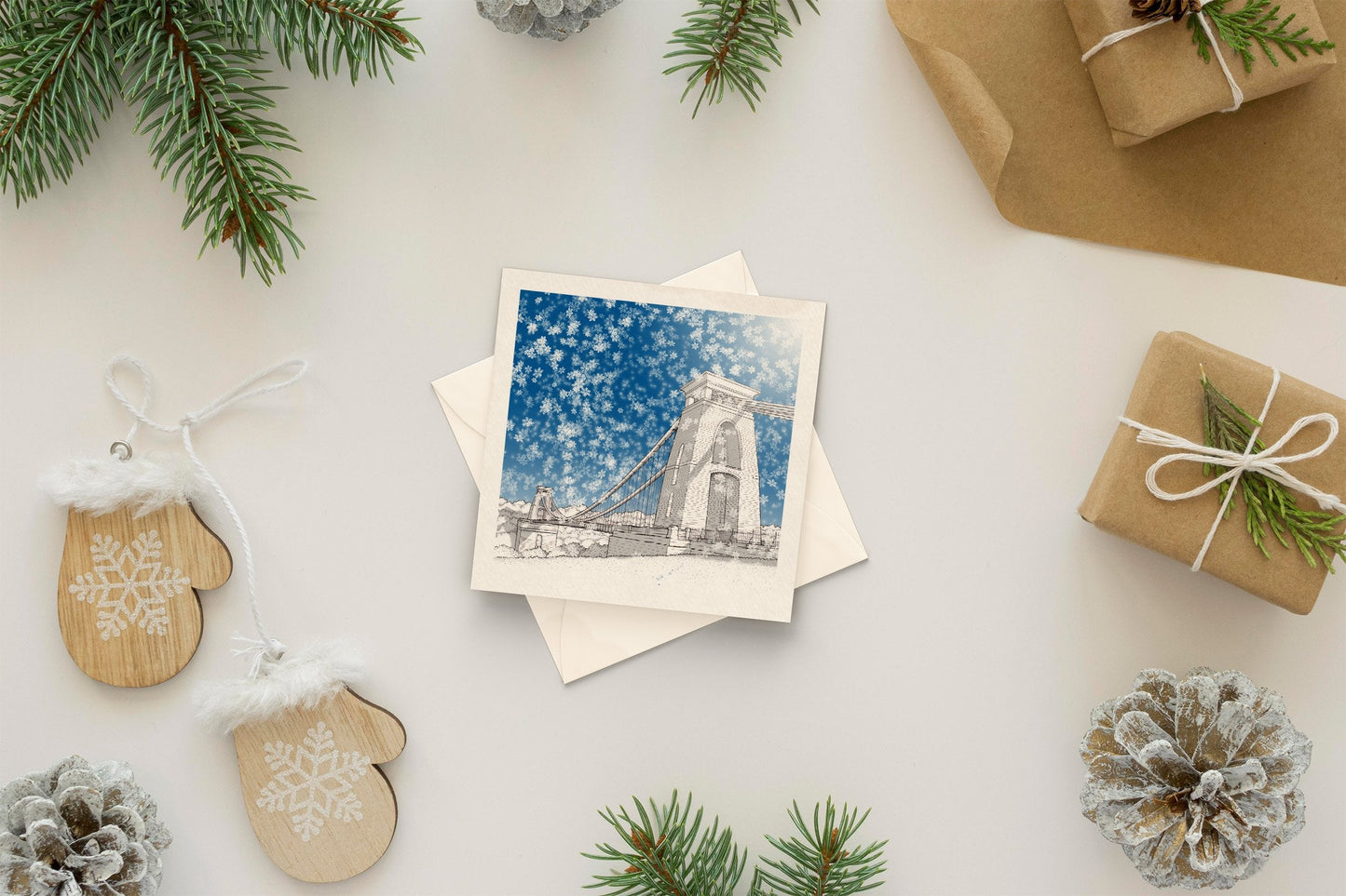 Architectural holiday card - Clifton Suspension Bridge, Bristol