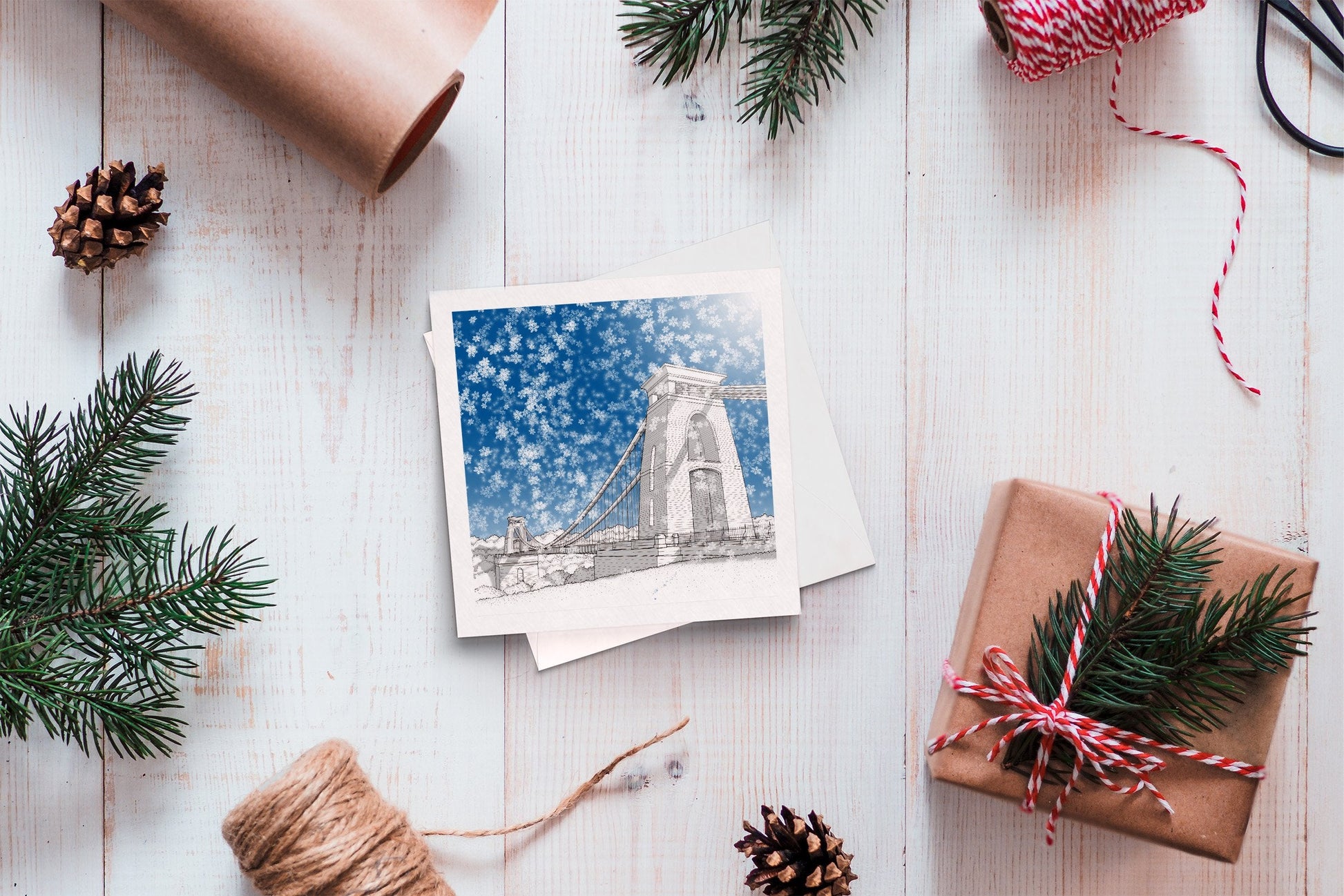 Christmas greeting card - Clifton Suspension Bridge, Bristol