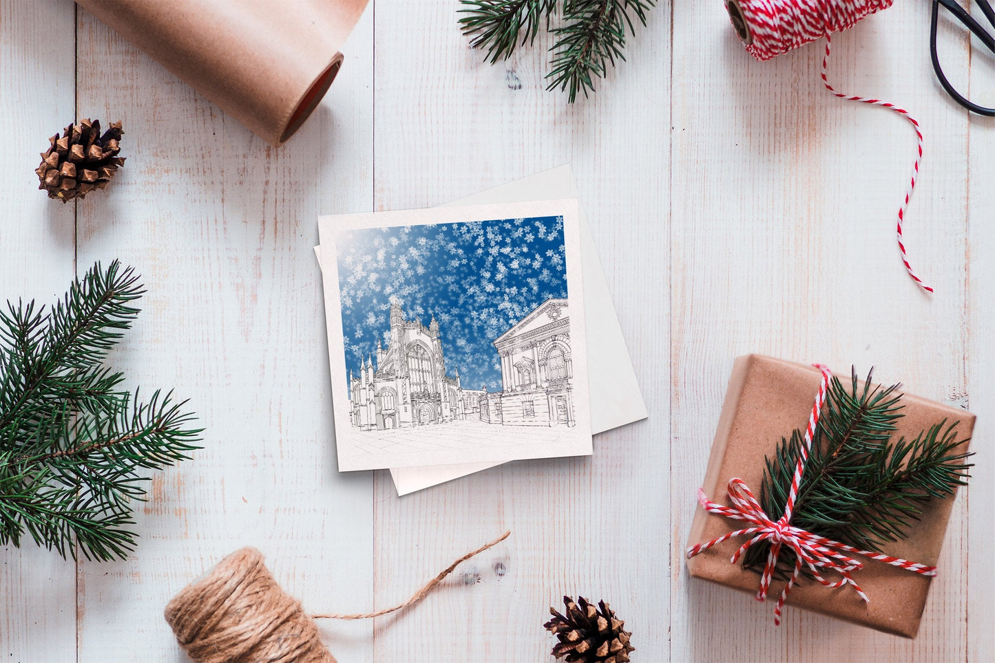 Christmas greeting card - Abbey Square, Bath