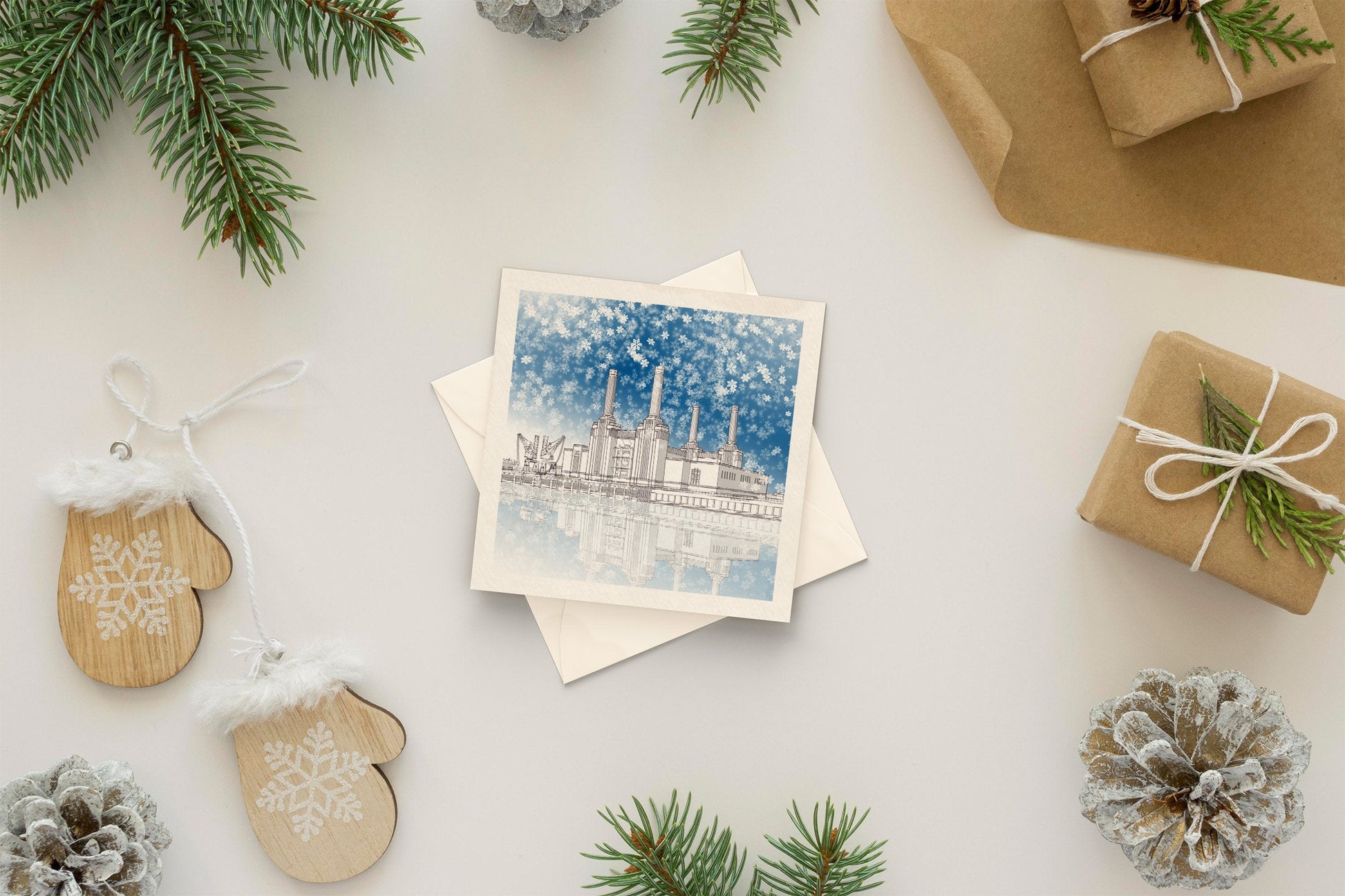 Architectural holiday card - Battersea Power Station, London