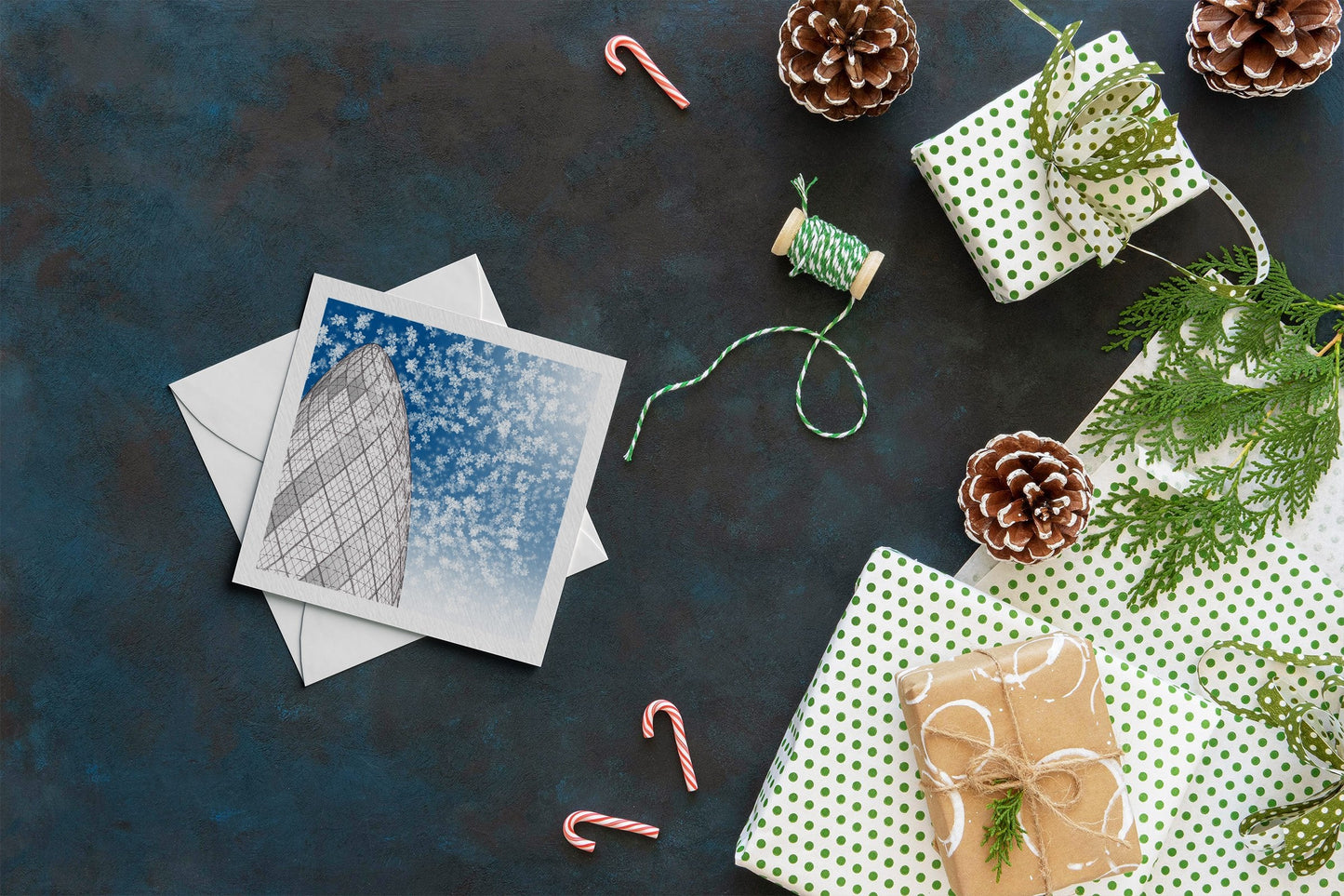 London Architecture Christmas Card - The Gherkin