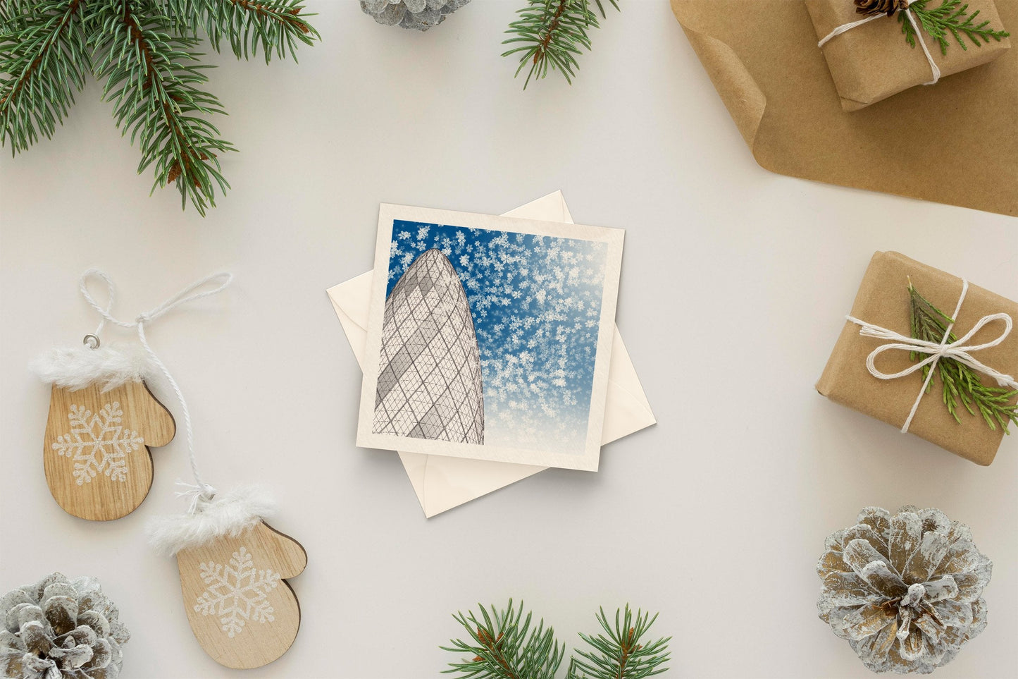 Architectural holiday card - The Gherkin, London