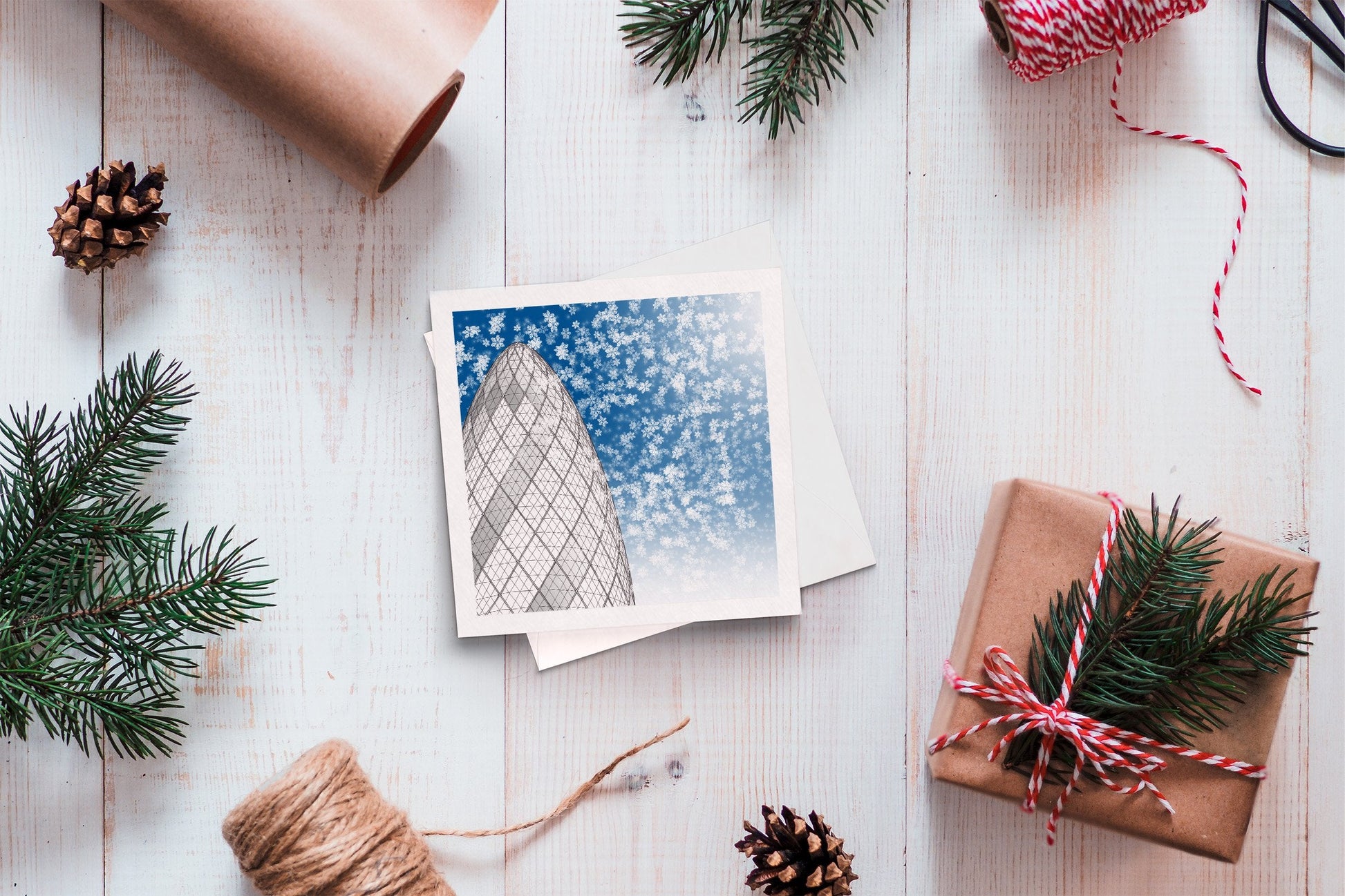Christmas greeting card - The Gherkin, London