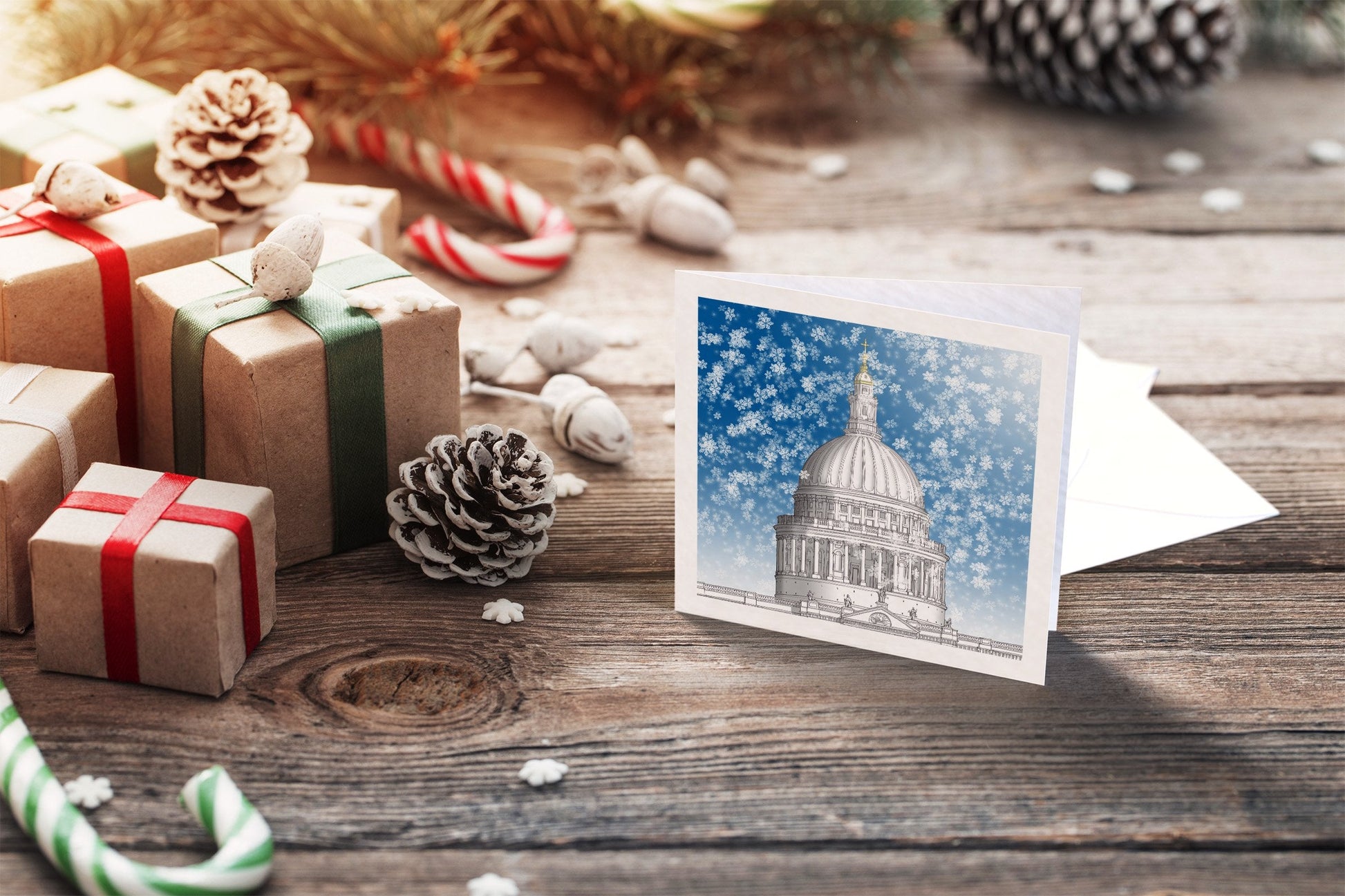 UK architecture building illustration - St. Paul's Cathedral, London