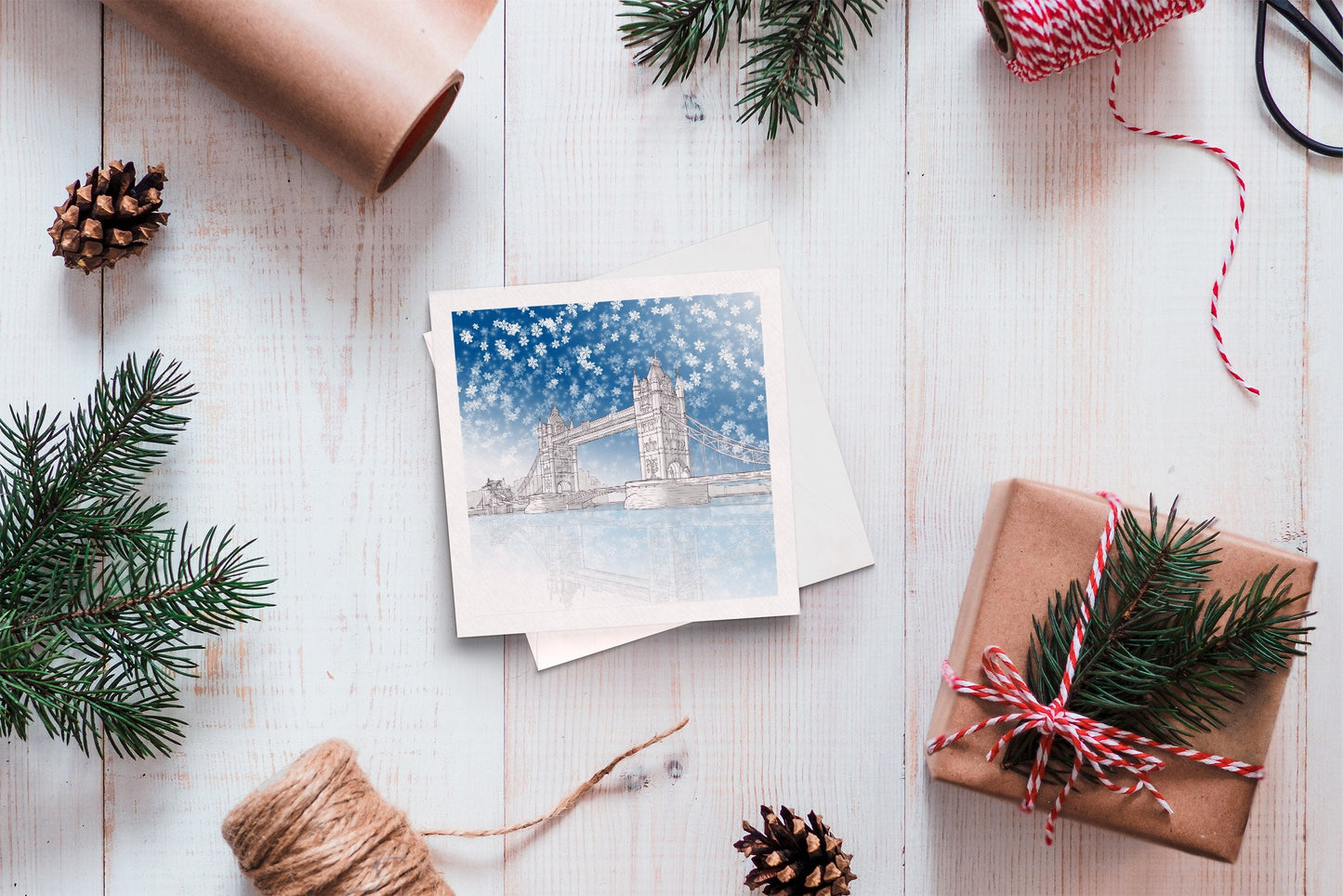 Christmas greeting card - Tower Bridge, London