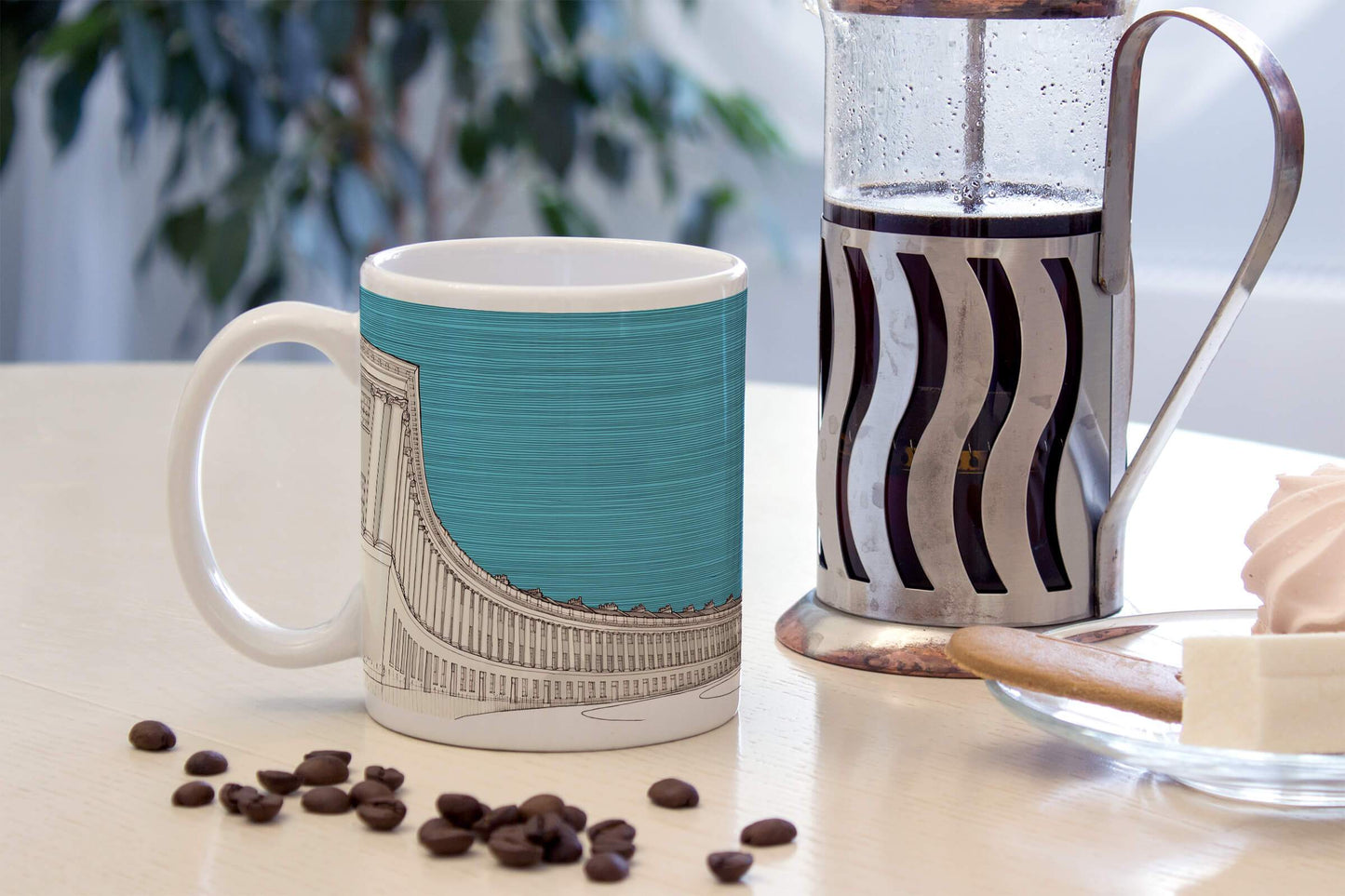 Royal Crescent, Bath - Ceramic Mug - Blue