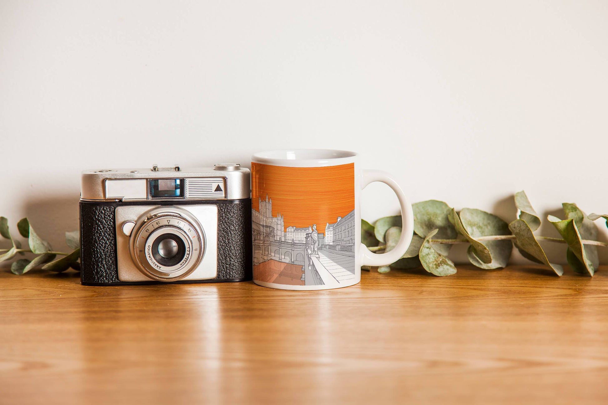 Roman Baths, Bath - Ceramic Mug - Orange