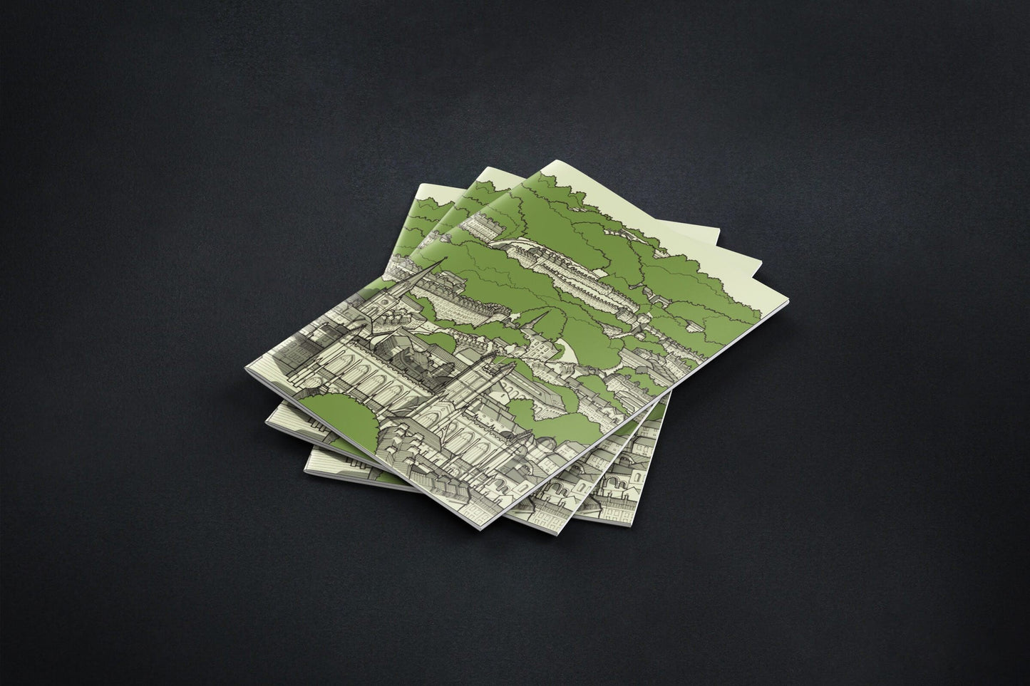 Bath Aerial View Notebook - Green