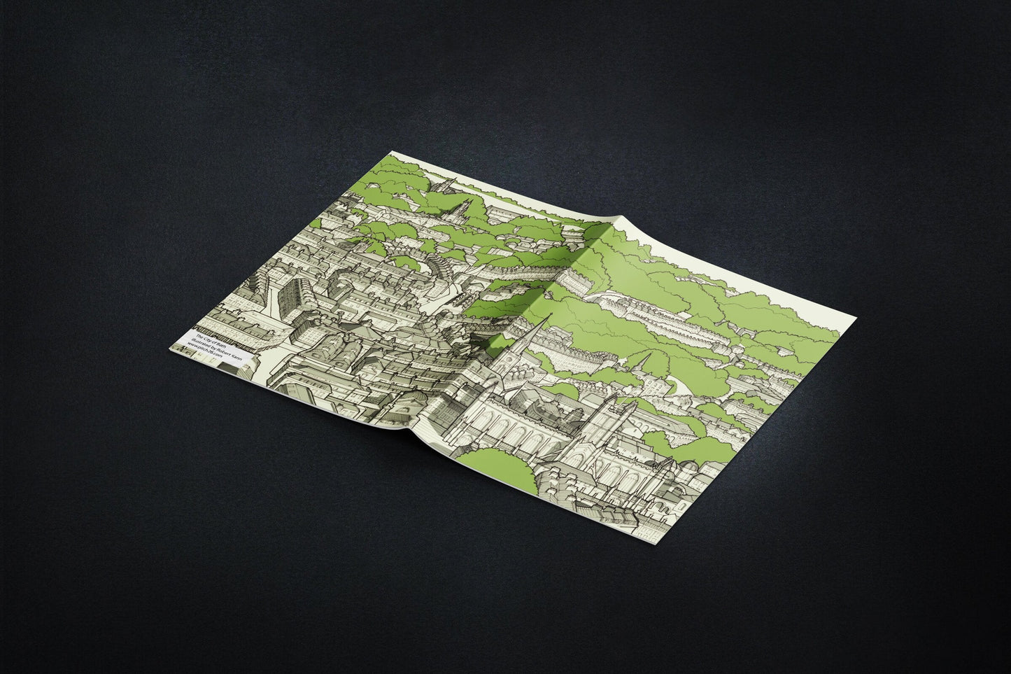 Bath Aerial View Notebook - Green