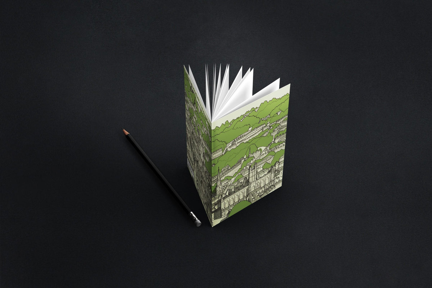 Bath Aerial View Notebook - Green