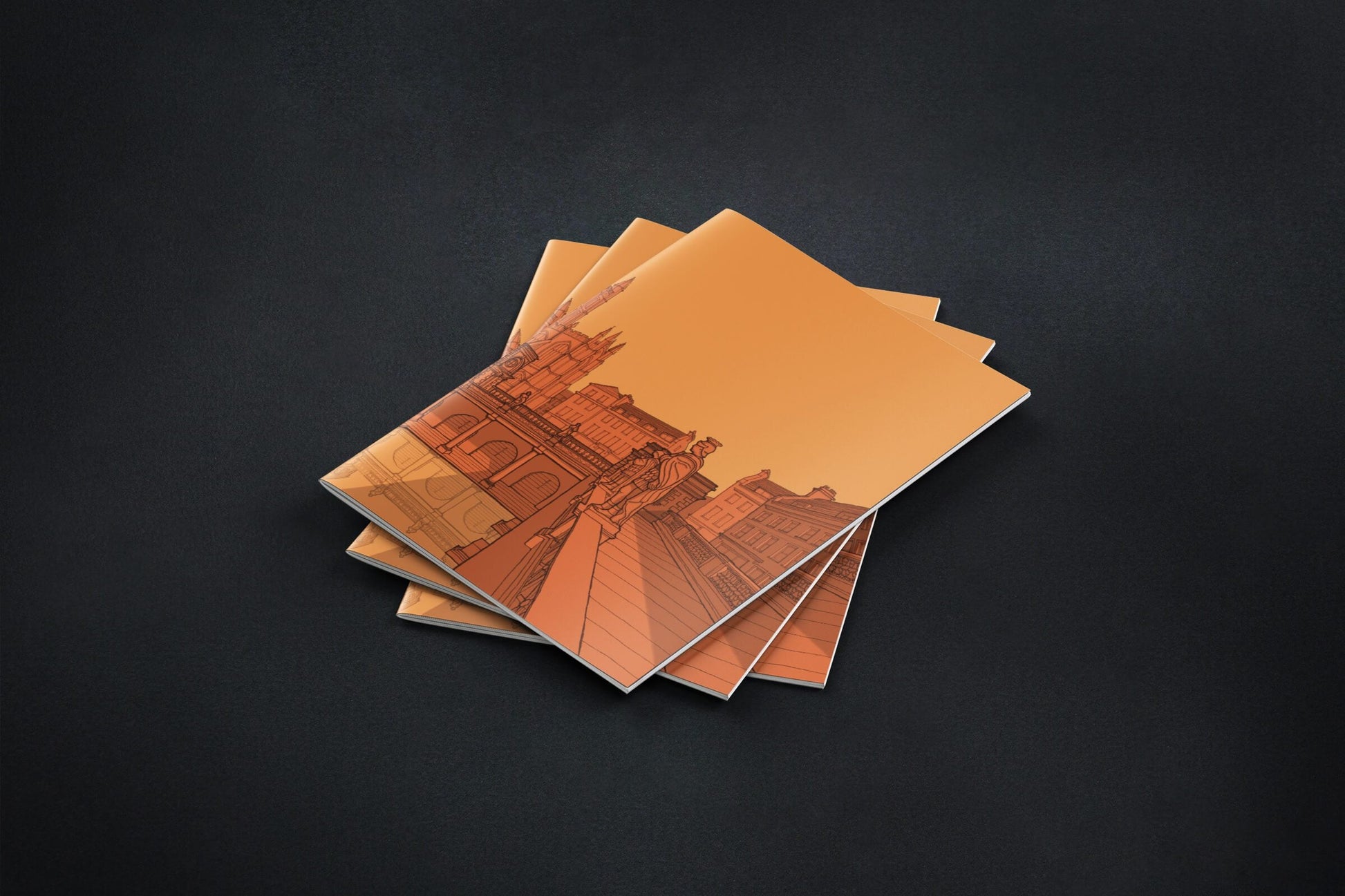 Bath Roman Baths Set of 3 Notebooks - Orange