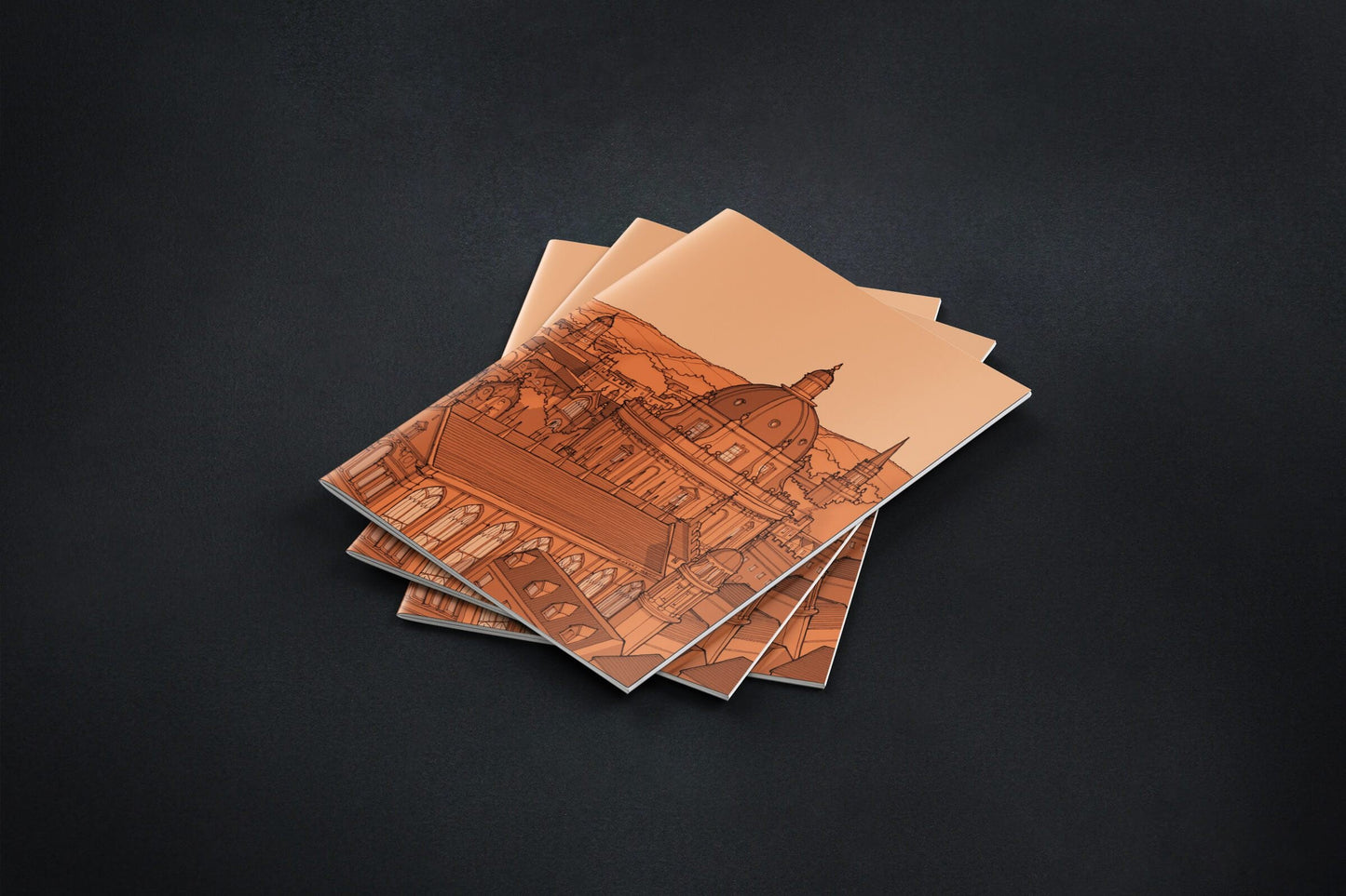 Oxford Dreaming Spires Notebook Set of 3 - Orange