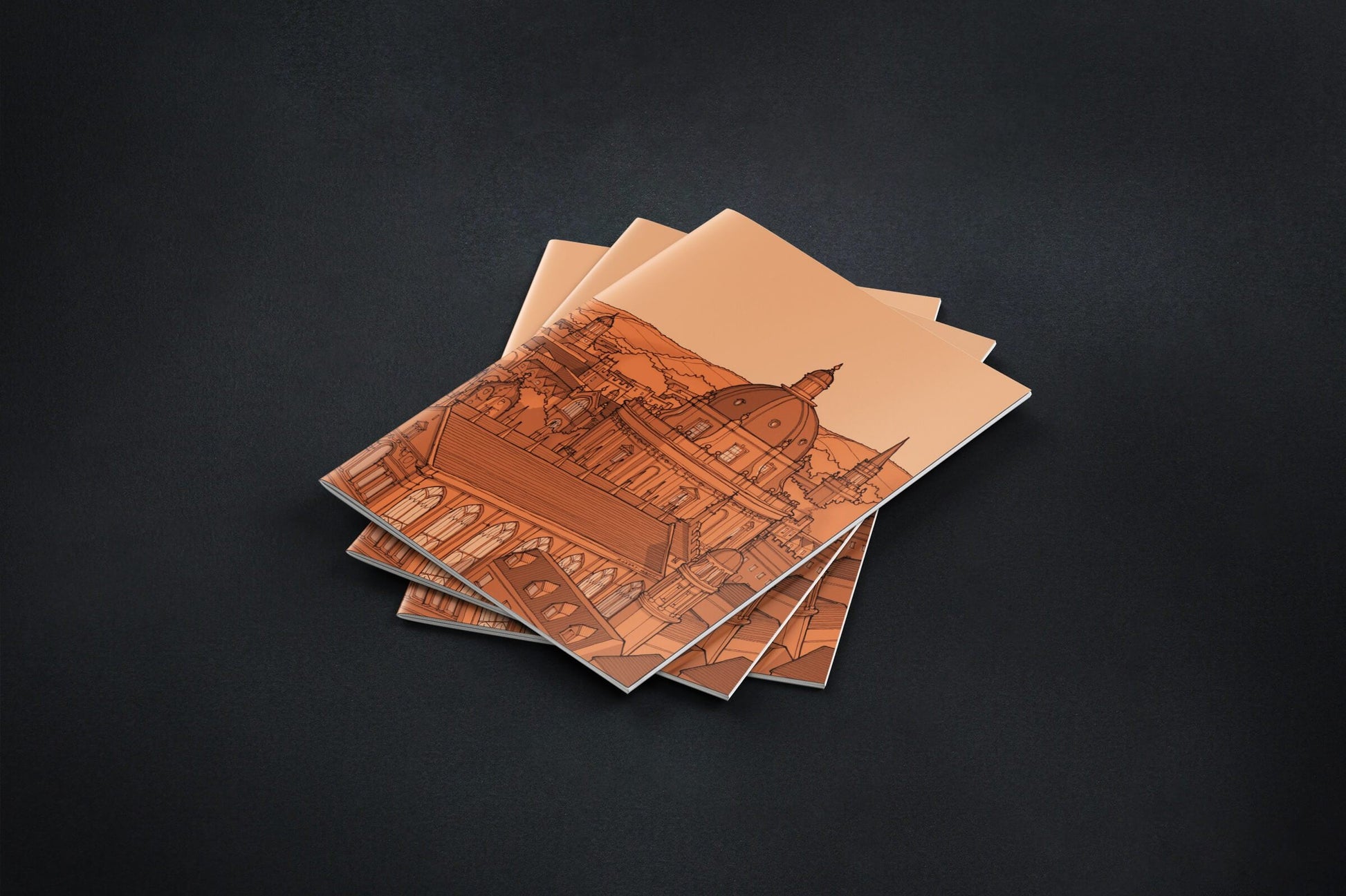 Oxford Dreaming Spires Notebook Set of 3 - Orange