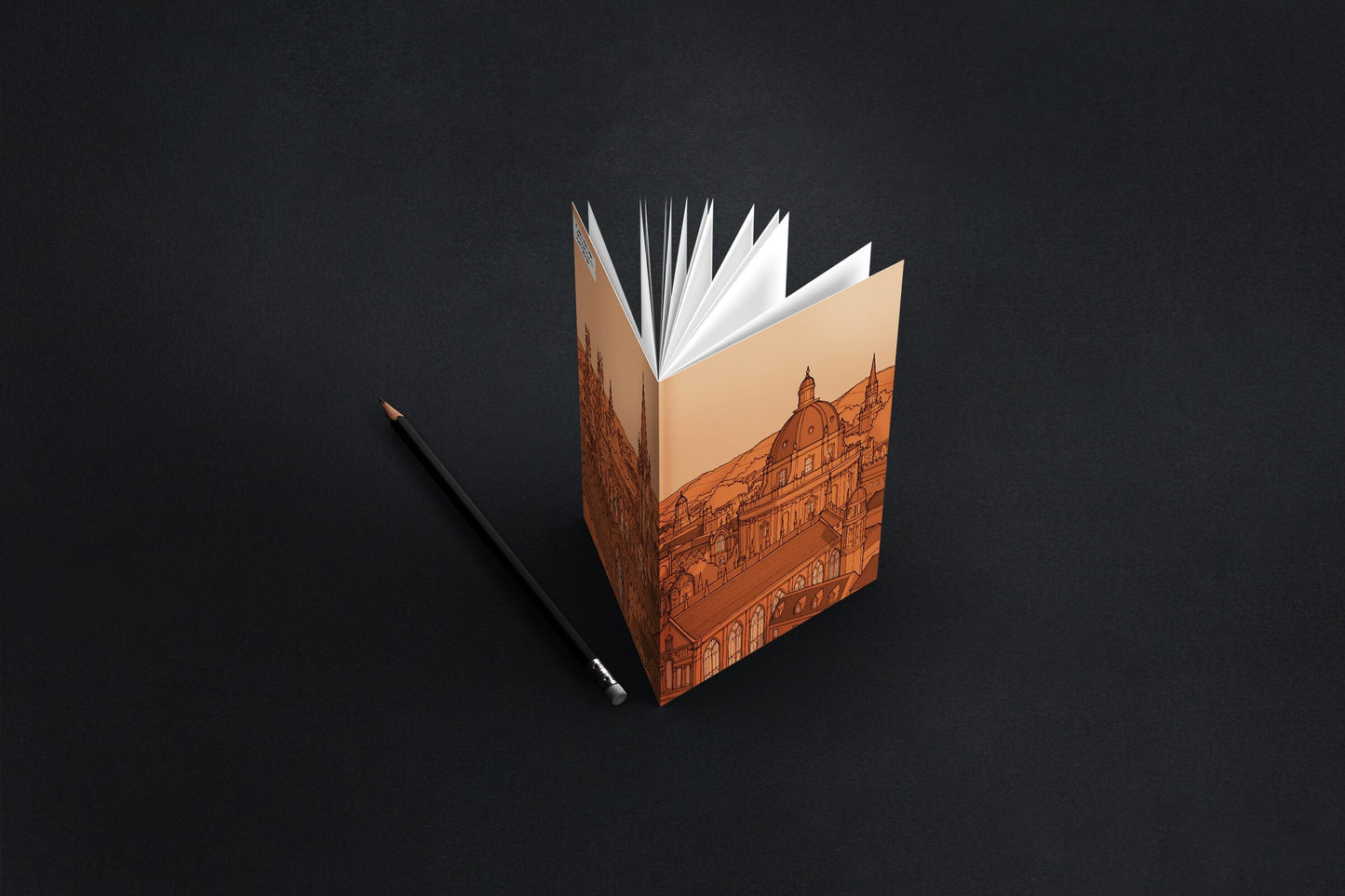 Oxford Dreaming Spires Notebook - Orange