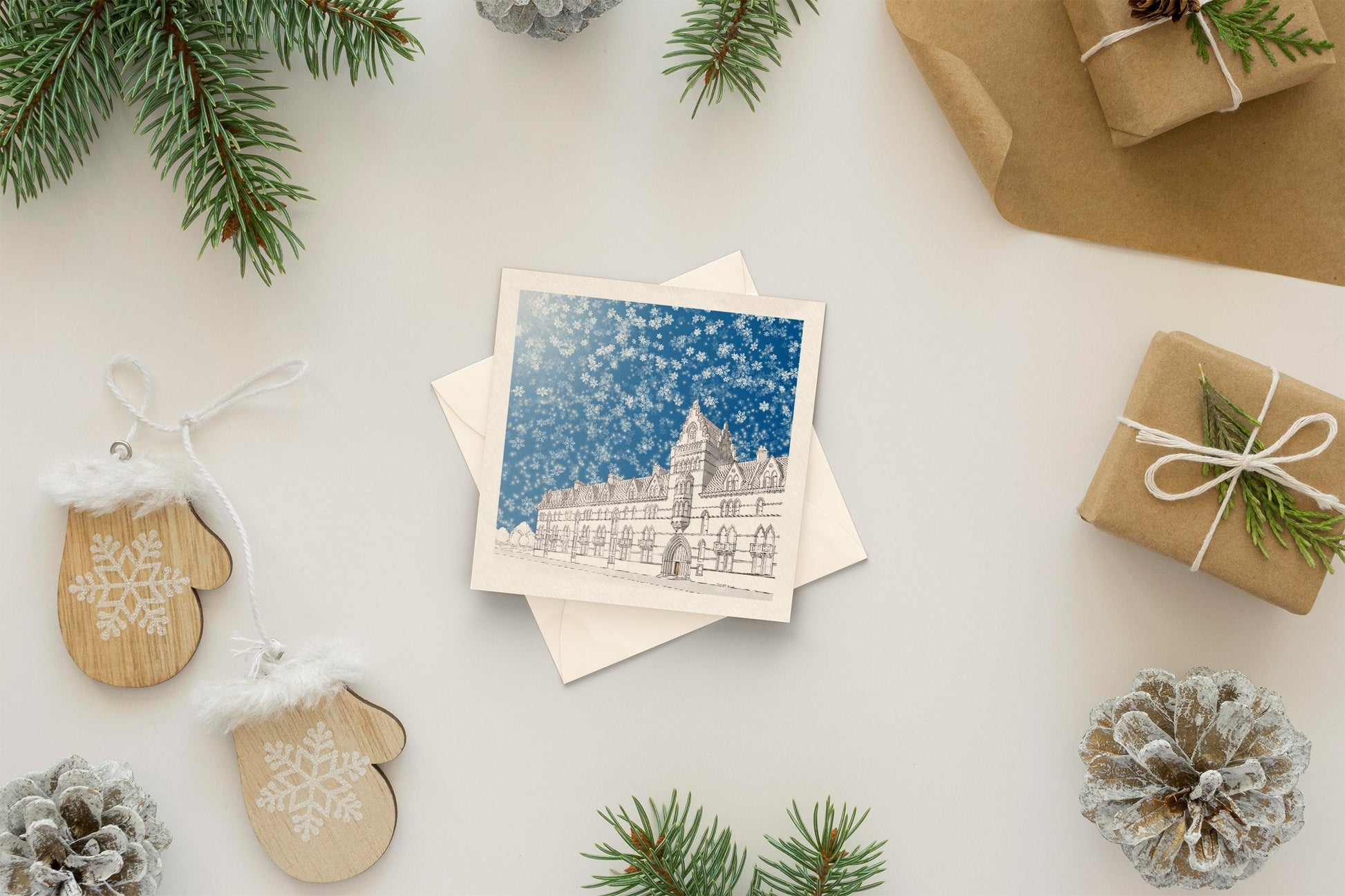 Architectural holiday card - Christ Church College, Oxford