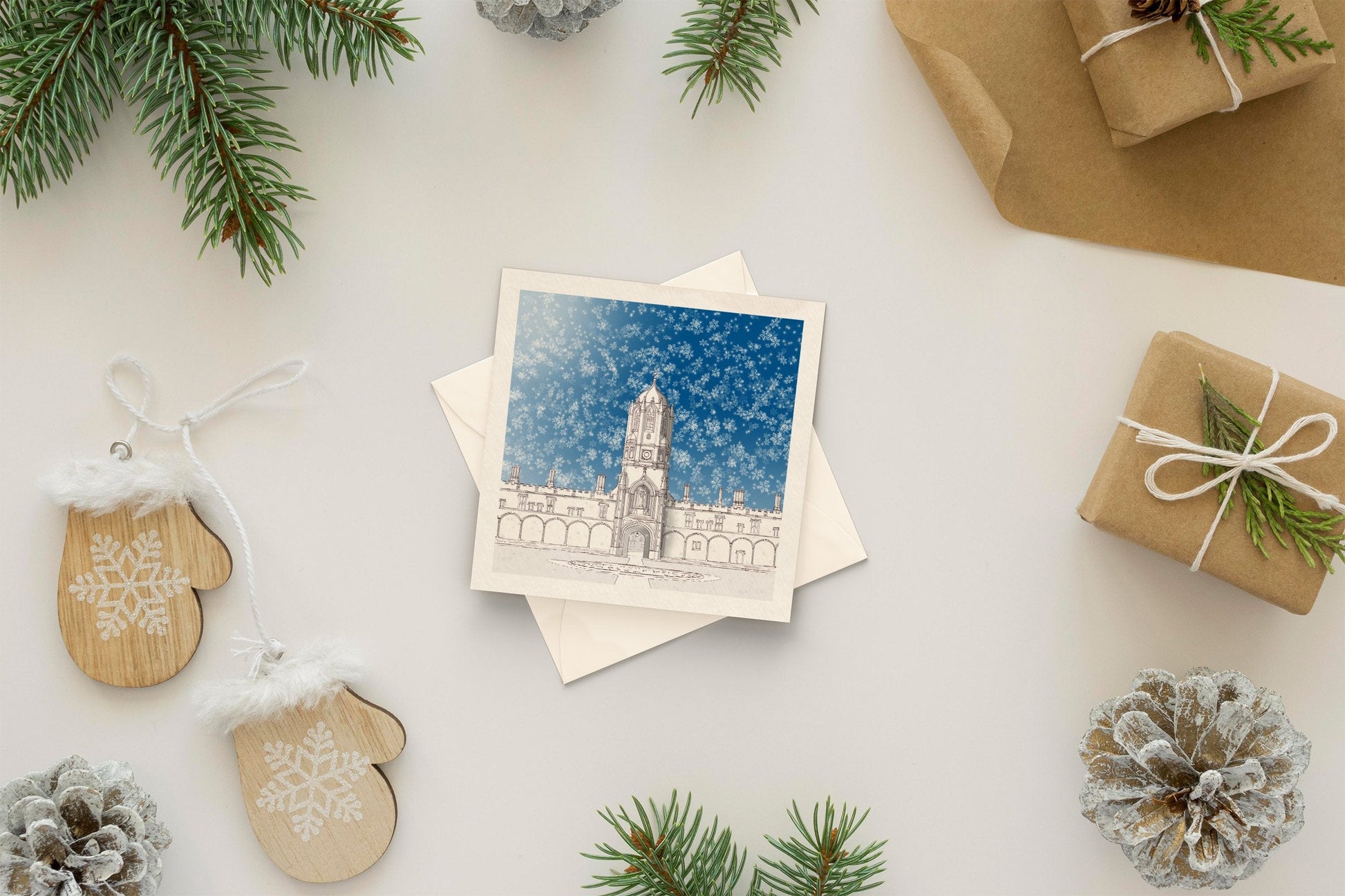 Architectural holiday card - Tom Tower, Oxford