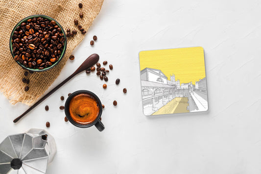 Roman Baths, Bath - Drink Coaster - Yellow